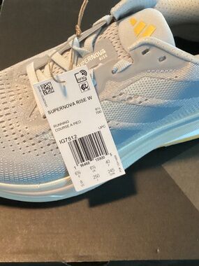 adidas Supernova Rise W Running Shoe - Light Blue with Yellow Accents